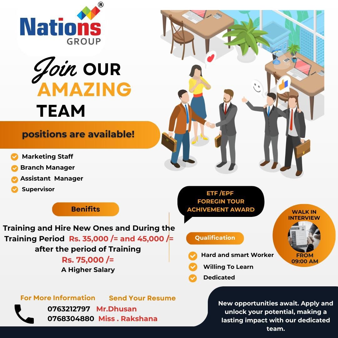 Marketing Staff/Assistant Manager/Branch Manager/Supervisor
